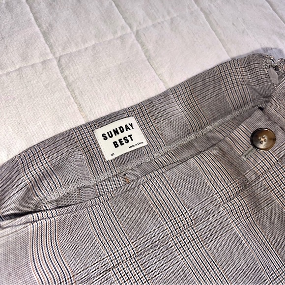 SUNDAY BEST Grey Plaid Button mini Skort XXS 00 - Picture 2 of 3